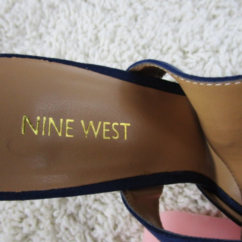 Blue Suede Nine West Sandaled  Heels 8.5 - Picture 6 of 12